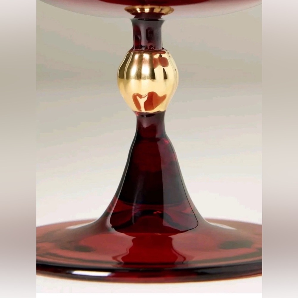 Anthropologie Catherine Martin Set/4 RED Coupe Glasses - Picture 5 of 8